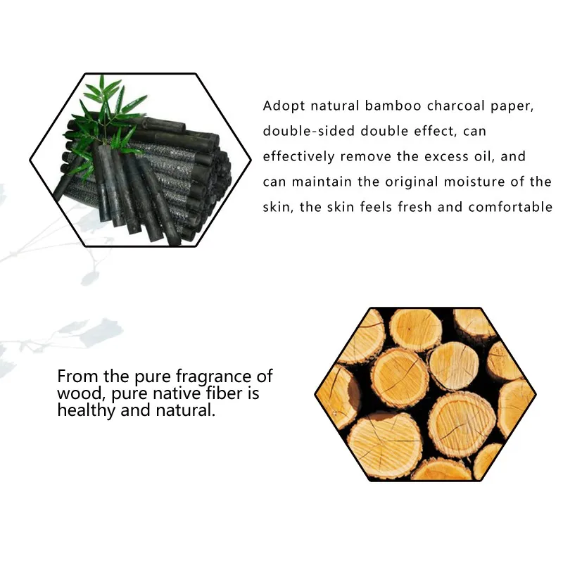 90 листов/упаковка, летний Натуральный Бамбуковый Уголь, впитывающая масло бумага, глубокое лечение, очиститель для лица, красота