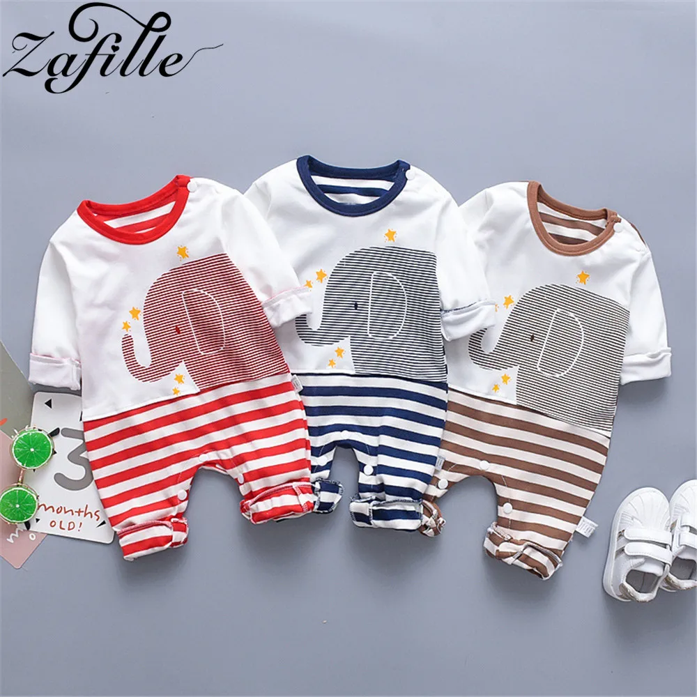 

ZAFILLE Long Sleeve Baby Romper Patchwork Striped Newborn Infant Baby Boy Girl Jumpsuit Cotton Kids Clothing Girls Clothing New