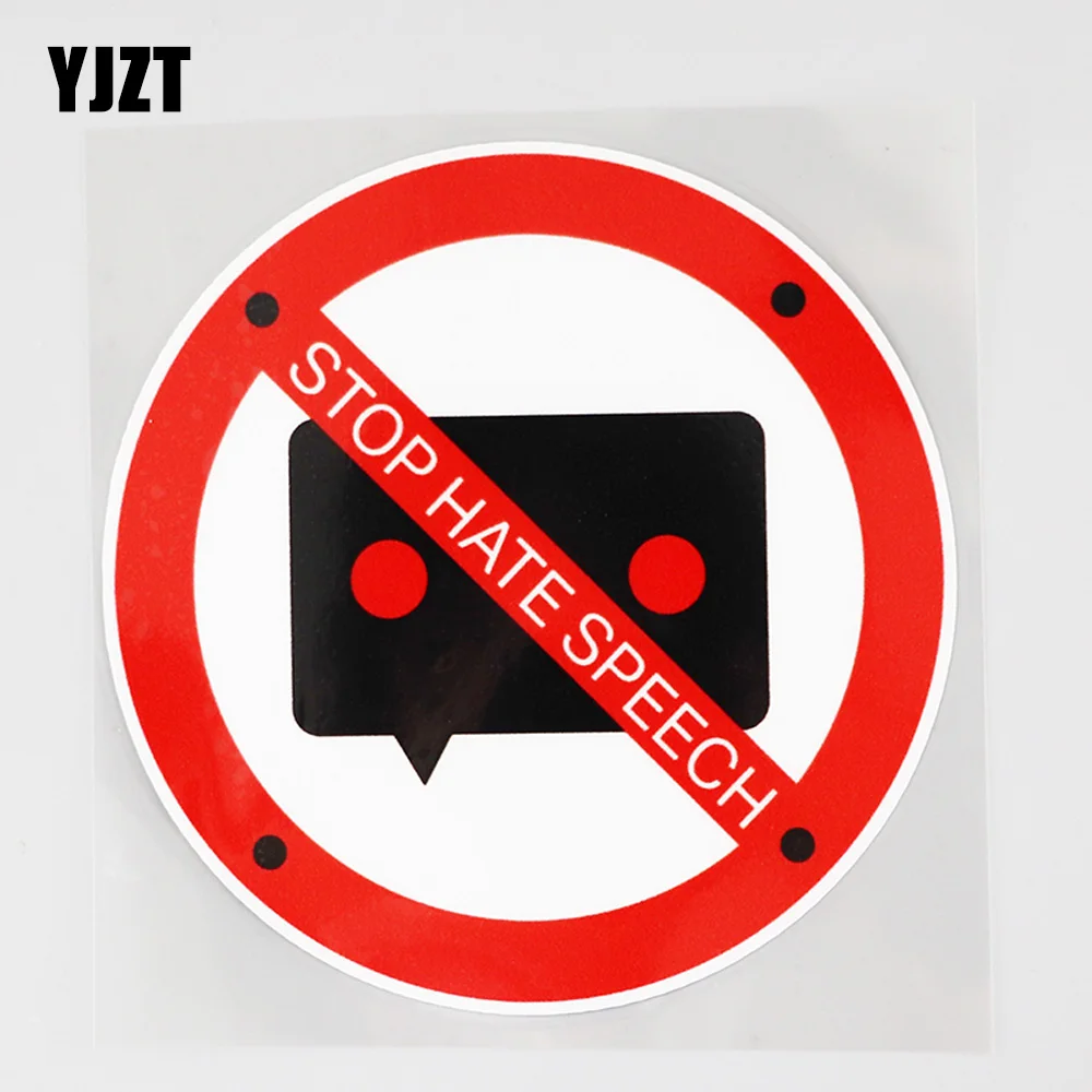 

YJZT 12,1 см × 12,1 см знак, запрещающий ненавидную речь, ПВХ наклейка, автомобильная наклейка 12C-0713