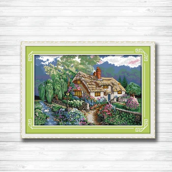 

Sunset countryside scenery painting 14CT11CT counted cross stitch Needlework Set Embroidery kits chinese cross stitch Home decor