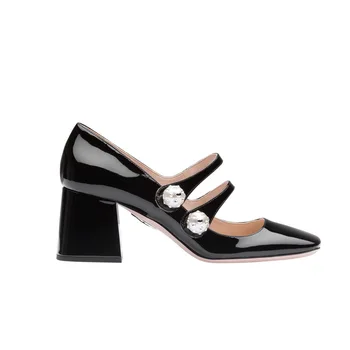 

2020 Handmade High-end Custom Mary Jane Shoes Female Retro Thick Heel Woman Party Shoes Square Toe Ladies DressMary Jane Shoes