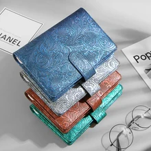 Classeur à 6 anneaux en cuir PU à clipser, couverture en métal, pour carnet A5 et A6, à feuilles mobiles, papeterie pour Journal