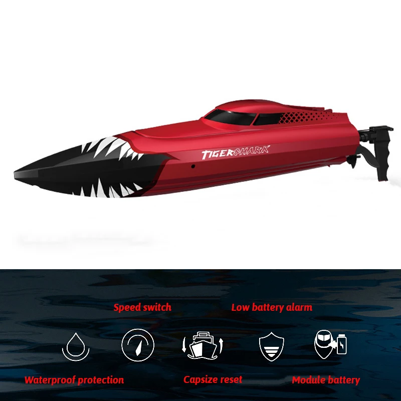 

RC Boat IOCEAN 1 Big Shark Yacht Electric Remote Control Boat Model Long Distance Remote Control Motorboat Children's Gift Toy