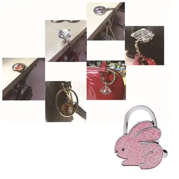 

New Handbag Hook Rabbit Shaped Ladies Purse Tote Bag Holder Table Support Hanger