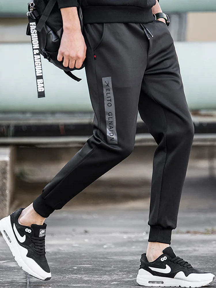 

Men's Athletic Pants Scholar Summer Korean-style Trend Pants Skinny Capri Harem Pants Casual Handsome Students Beam Leg Men's Tr