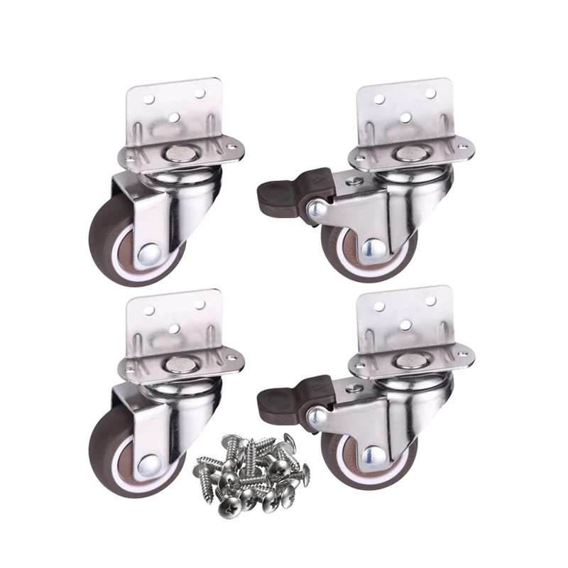4Pcs Furniture Casters Wheels Mute Soft Rubber Swivel Caster for Baby