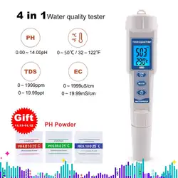 Новый 4 в 1 TDS рН-метр PH/TDS/EC/измеритель температуры цифровой контроль качества воды тестер для бассейнов, питьевой воды, аквариумов
