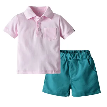 

Boys Clothes Short-sleeves T-Shirt + Green Shorts 2 PCS/Set Children Outfits Kids Casual Clothing Set for 1-6 Years