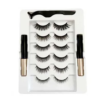 

netic Eyelashes with netic Eyeliner Kit, 6Pairs Reusable netic Eyelashes Natural Look, No Glue Needed
