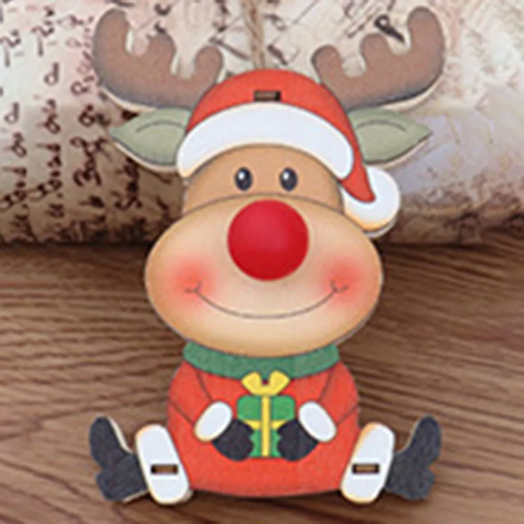 Зимний Рождественский подарок прекрасный Санта-Клаус Олень красный нос олени кулон Милые ювелирные аксессуары Рождественское украшение A30828