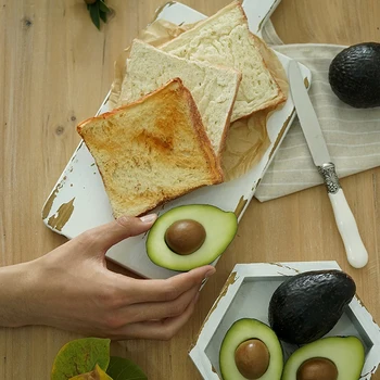 

SWEETGO Artificial avocado & toast Fruit/food simulation fake model home decorating for showcase photography tools