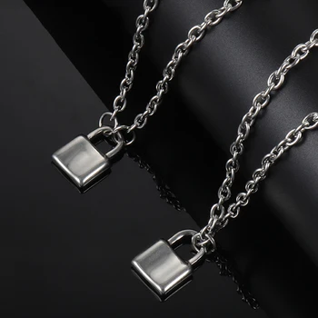 

jewelry for neck Lock necklace pendant stainless steel 2020 necklace mens hip hop Couple necklace gifts for male accessories