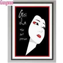 Diy Алмазная вышивка Японская женщина певица Алмазная картина алмазной мозаики картина для декора гостиной, фото Декор на заказ