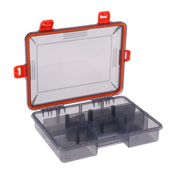 

Waterproof Visible Plastic Clear Fishing Lures Case Bait Hooks Adjustable Fishing Accessories Compartment Storage Tackle Box
