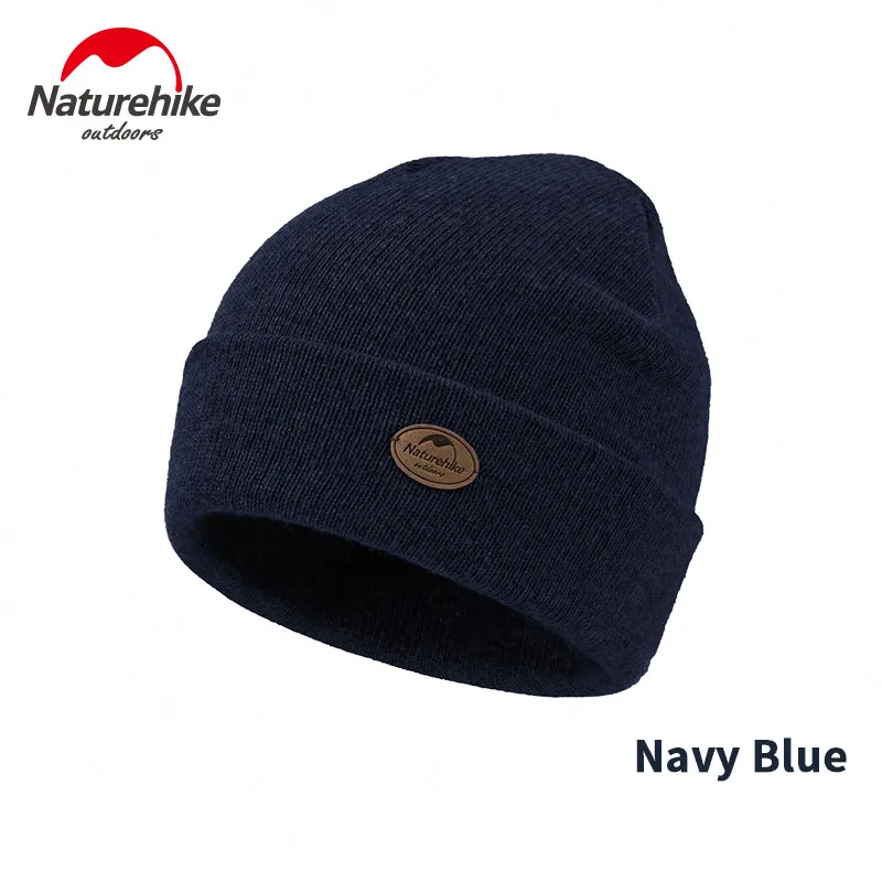 Naturehike уличная шерстяная теплая шапка для пешего туризма флисовые колпачки для мужчин и женщин для альпинизма ветрозащитная зимняя шапка для путешествий двухслойная - Цвет: Navy-Blue