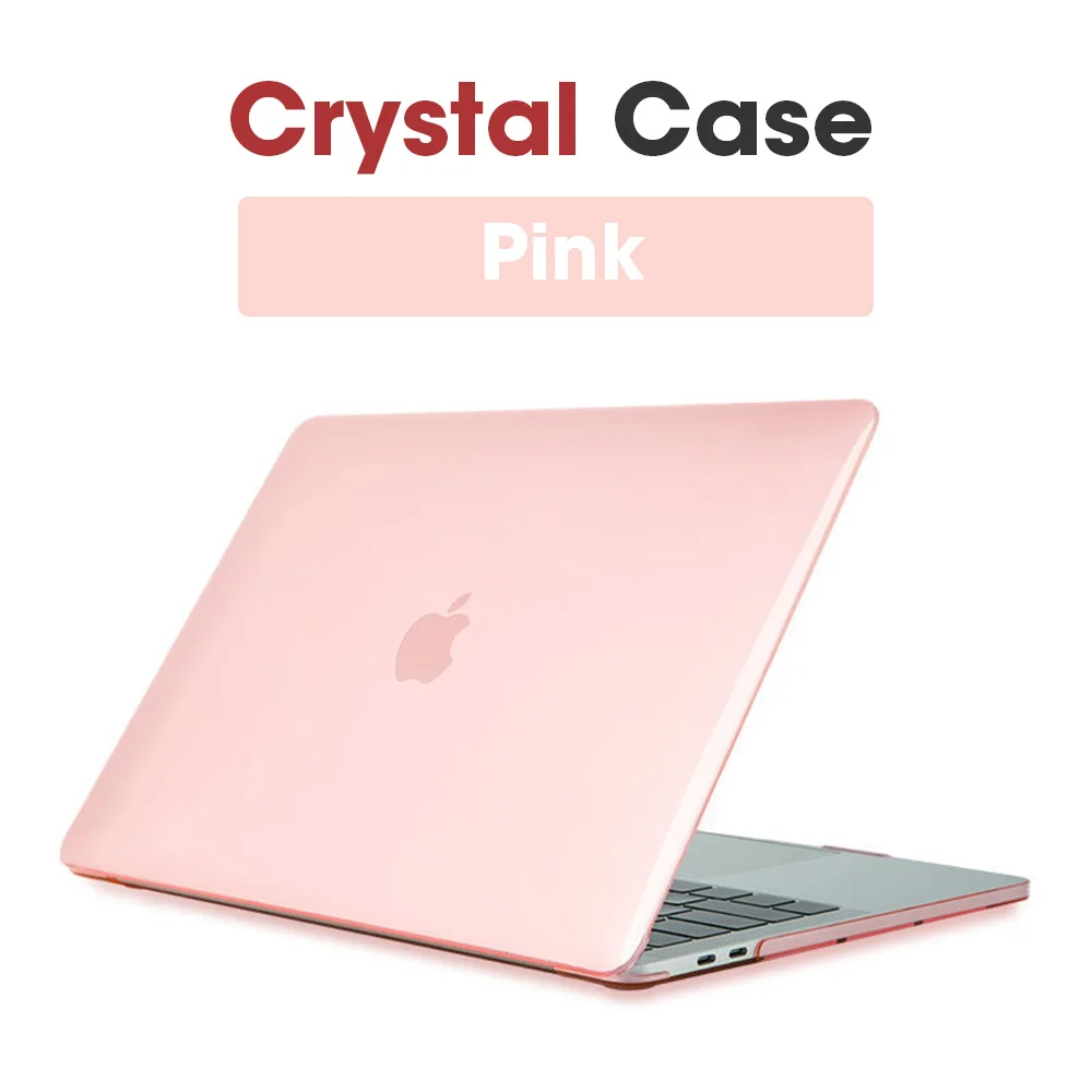 Чехол для ноутбука Apple Macbook Mac book Air Pro retina, новинка, сенсорная панель 11, 12, 13, 15 дюймов, Жесткий Чехол для ноутбука, чехол 13,3, чехол - Цвет: Crystal Pink