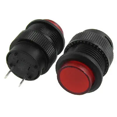 

10 Pcs 2 Pin RED Cap OFF ON N/O SPST Momentary Push Button Switch