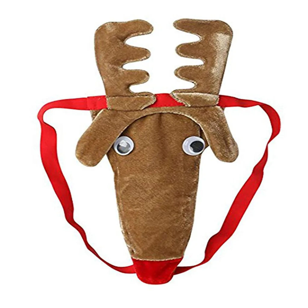 sexy thong men animal lingerie porno Christmas Gift Reindeer G-String Mankini Thong Underwear d91016