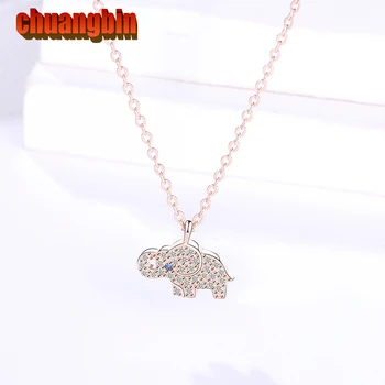 

Genuine S925 Sterling Silver Necklace Hot Selling Animal Cute Baby Elephant Necklace Luxury Exquisite Zircon Silver Necklace