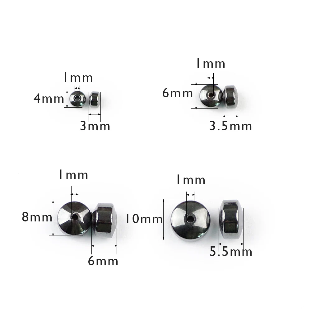 Черный Натурального Гематита Свободные Spacer Бусины овальные браслеты с подвесками круглый камень для самостоятельного изготовления ювелирных изделий браслет Цепочки и ожерелья аксессуары 4/6/8/10 мм
