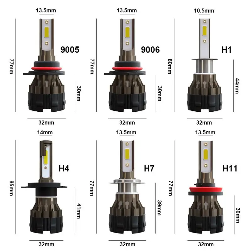 2 предмета H1/H4/H7/H11/9005/9006 K2-светодиодный высокое качество лампы авто фары стайлинга автомобилей 6000K светодиодный помощи при парковке автомобиля лампы для передних фар