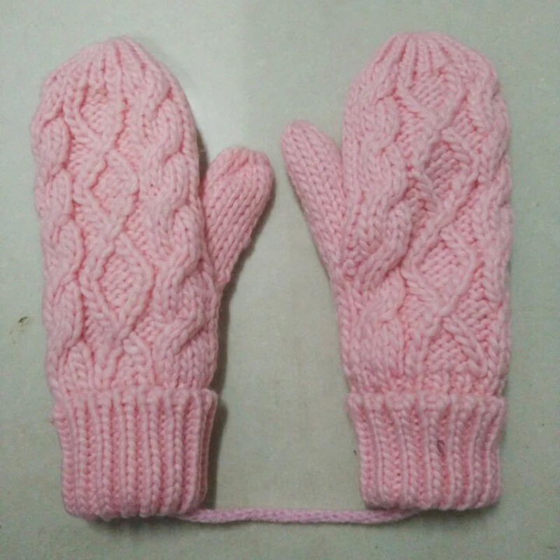 Очень толстые без пальцев теплые шерстяные варежки новые женские зимние перчатки для девушек Guantes Mujer перчатки для вождения - Цвет: J2 Pink