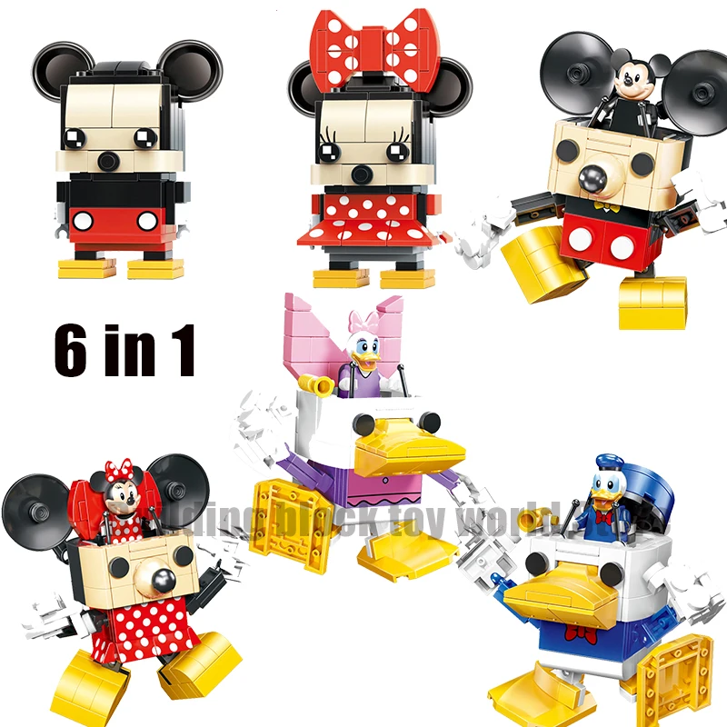 

New Disney Classic Movie Cartoon Character Mickey Minnie Duck Mecha Model Building Block Set Children's Toys Children's Gifts
