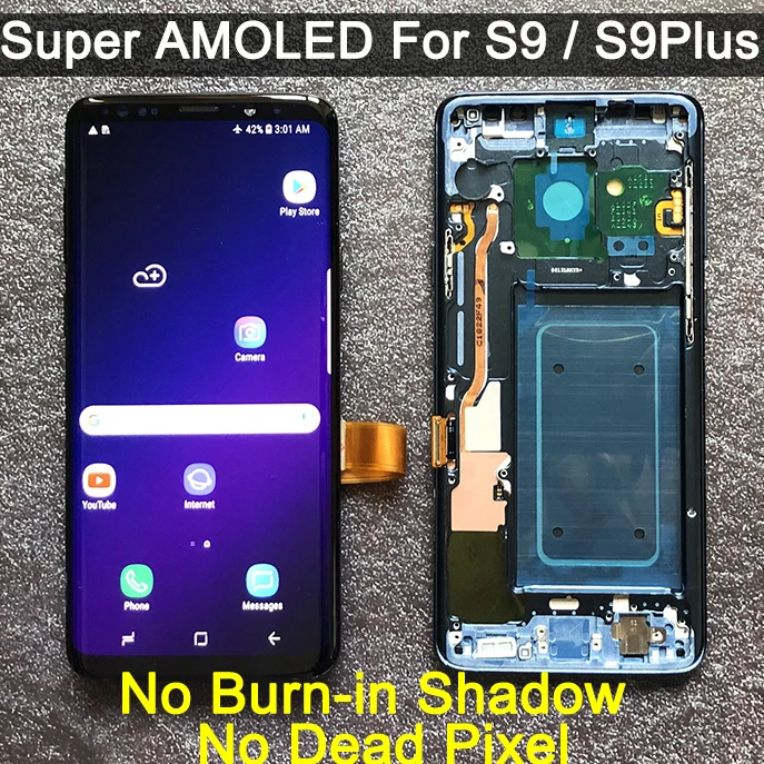  ORIGINAL AMOLED Replacement for SAMSUNG Galaxy S9 S9+ LCD display Touch Screen Digitizer with Frame