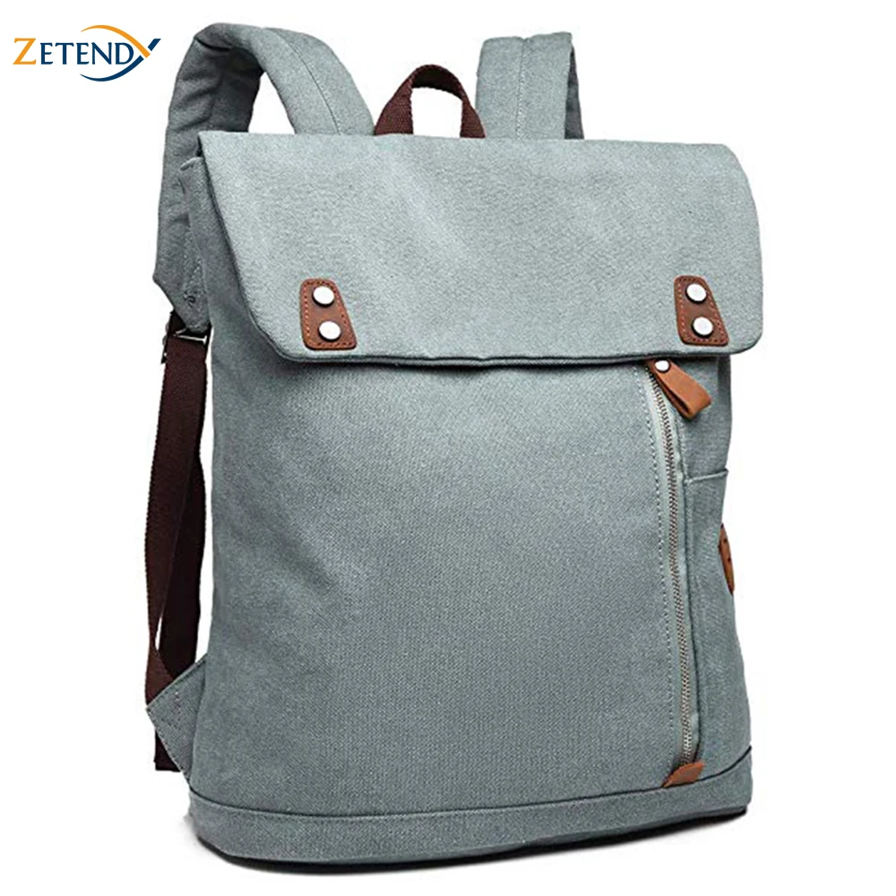 

Canvas Backpack School Backpack Stylish Travel Rucksack 15 inches Laptop Backpack for Women Men Hasp And Zipper Weekender Bags