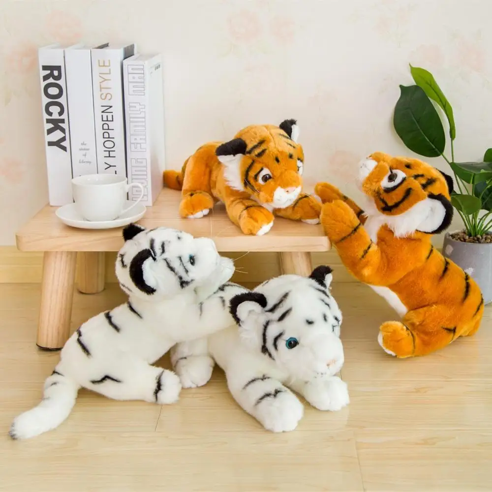 1 шт. 30/38 см реалистичные тигр, плюшевые игрушки, мягкие Животные моделирование белый тигр Jaguar кукла Для детей подарки на день рождения