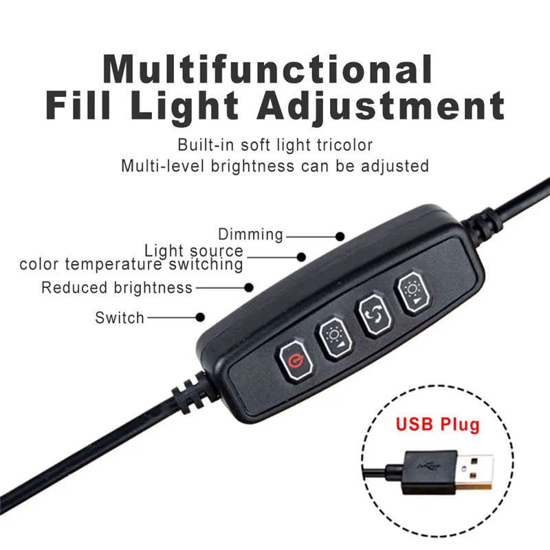 Anel de Luz com Braçadeira Selfie para Iluminação de Fotografia Vídeo-conferência Pode Escurecido Bluetooth-compatível 10in Lâmpada Youtube 26cm Led Ser - Image 4