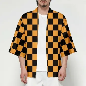 

New Kimono Anime Cosplay Plaid Shirt Costume