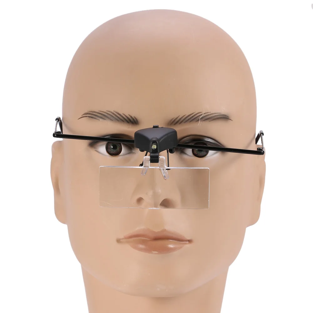 Headband Eyelash Extension Magnifier Eyewear Repair Magnifying Glass LED Light Lamp 1.5/2.5/3.5X Eyeglass Loupe Optical Lens