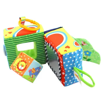 

Multi-functional Infants Rattles Cloth Blocks with Mirror Plush Toys Early Educational Baby Toys