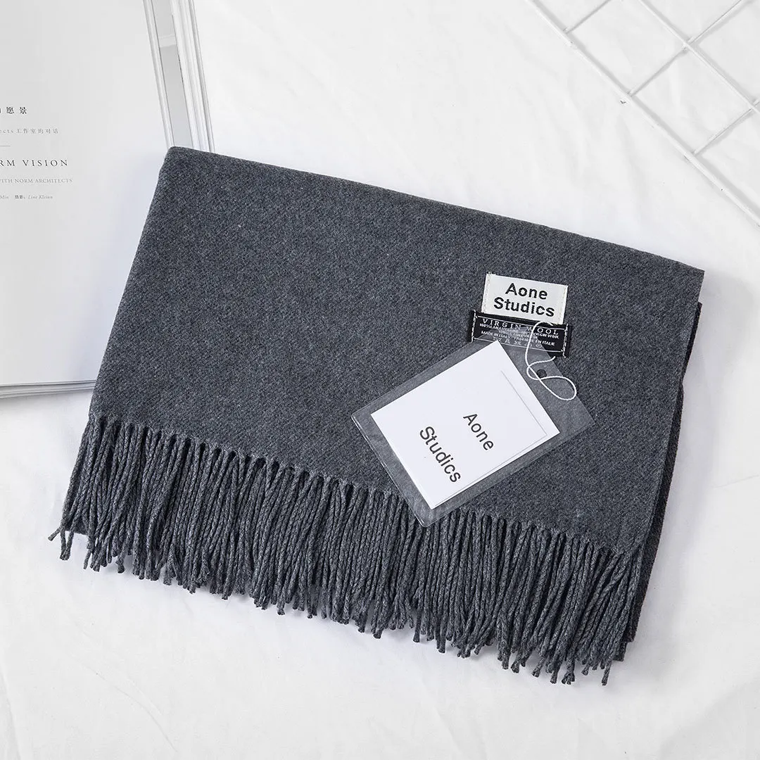 Deep hemp gray Girita женский зимний шарф из чистого кашемира шарфы толстая шея Теплая повязка для головы хиджаб Леди Шали Обертывания одеяло пашмины женский Echarpe - Цвет: Deep hemp gray