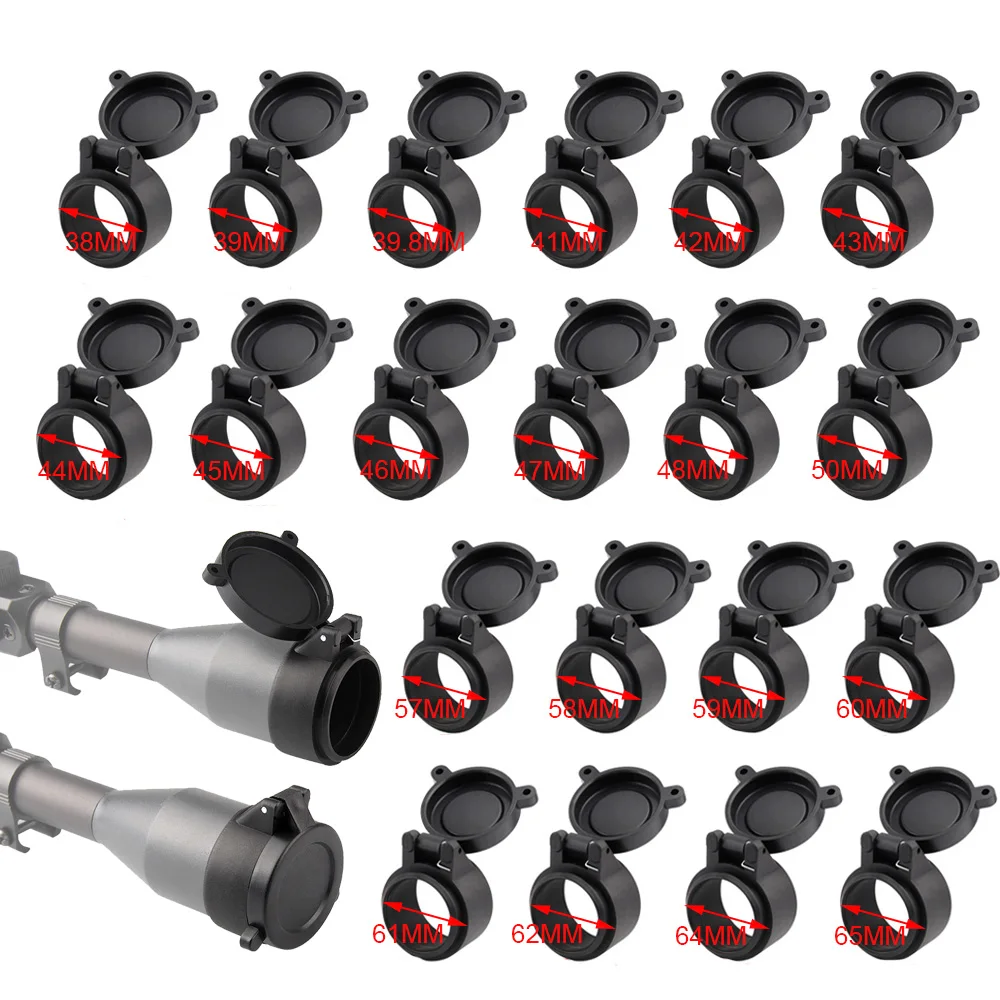 38mm69mm Rifle Scope Cover Aiming Sight Dust Proof Cases Flip Cap
