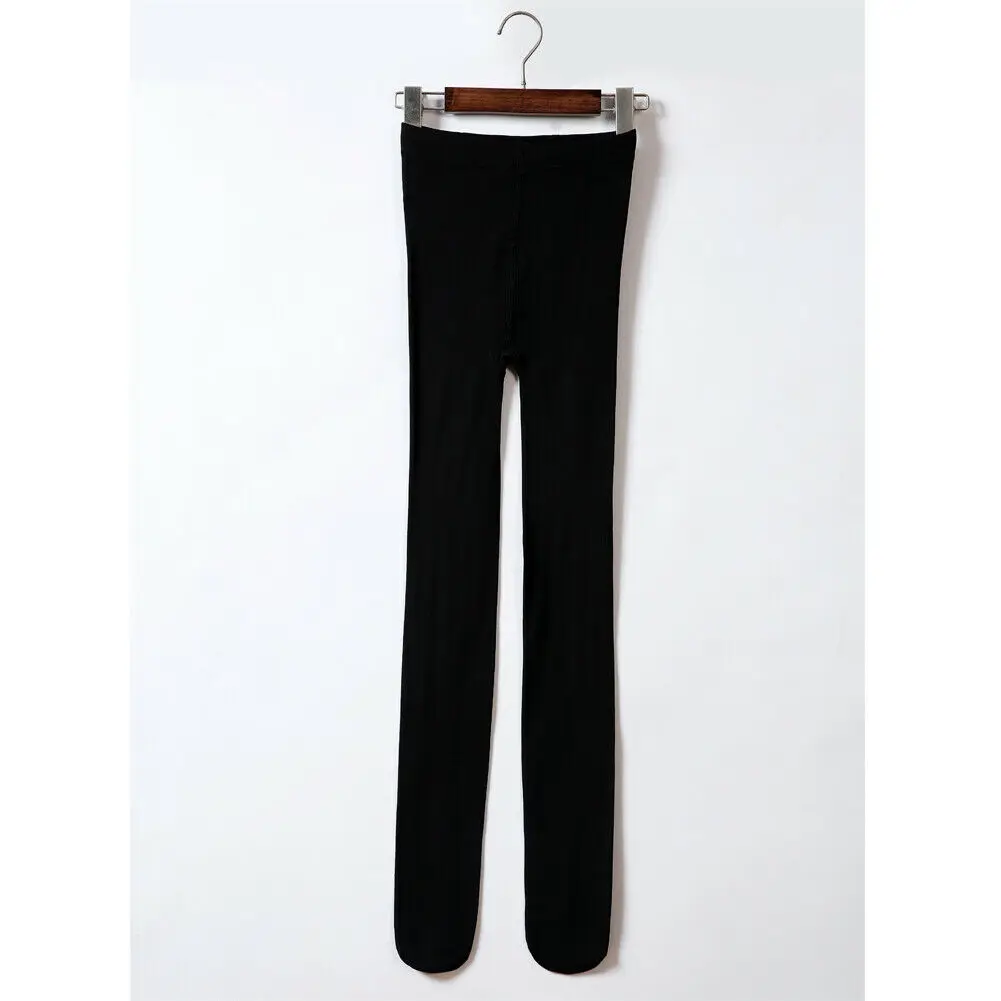Новые женские облегающие зимние толстые теплые флисовые леггинсы с подкладкой теплые эластичные узкие брюки - Цвет: Even feet-Black