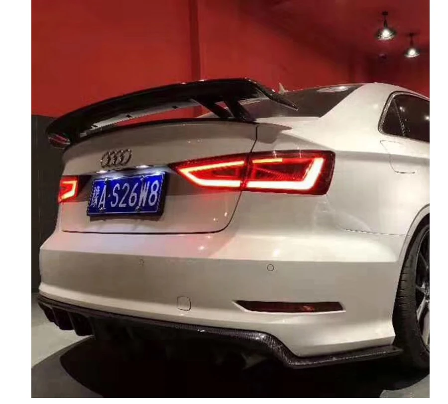 Для Audi A3 A4 A5 A6 A7 TT R8 Sedan спойлер A3 S3 карбоновый задний спойлер на крыло, крышу багажника губы крышка багажника автомобиля Стайлинг