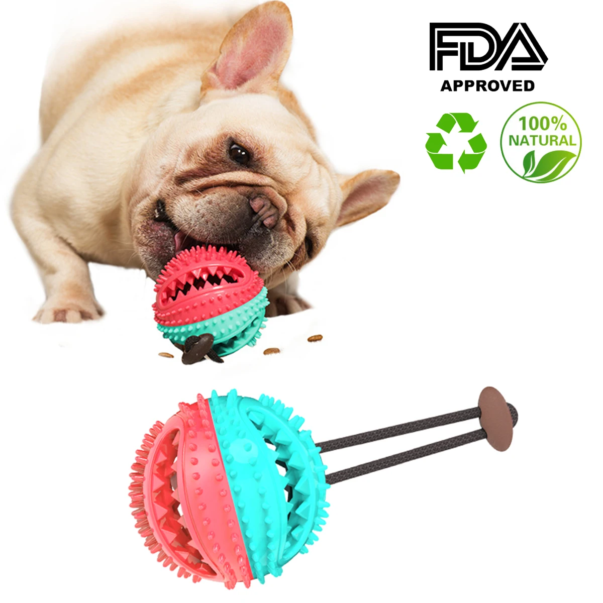 Dog Treat Ball Phonation Dog Food Dispensing Teeth Cleaning Chew Toy DT-012