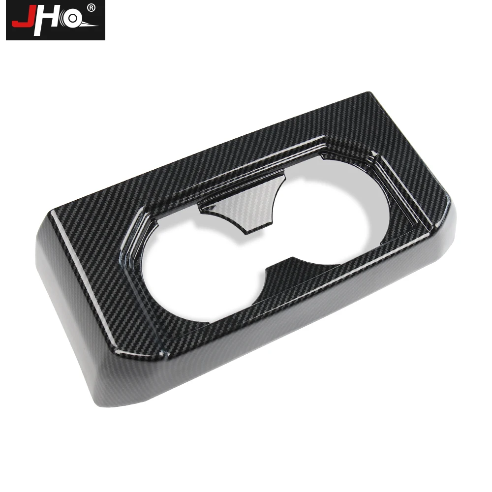 

JHO ABS Carbon Grain Rear Cup Holder Panel Overlay Cover Trim For Ford F150 2016-2019 2017 Raptor Limited 2018 Car Accessories