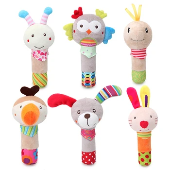 

New1 Baby Lathe Hanging Ring Toy Animal Rattle Crib Hanging Baby Stroller Hanging Toys Teethers Stuffed Doll