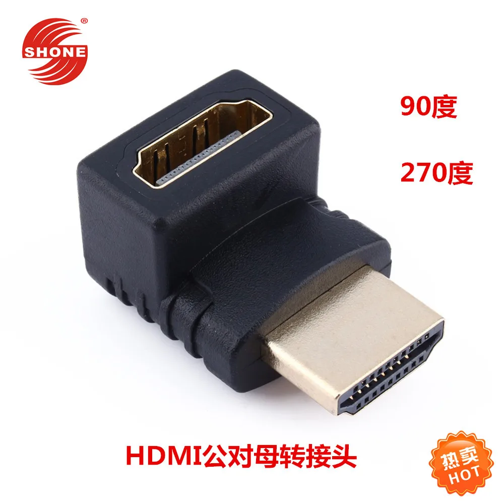 

Manufacturers Direct Supply Standard HDMI Male to Female 90-Degree 270-Degree Square Bent Converter Extension Connector Gold Pla