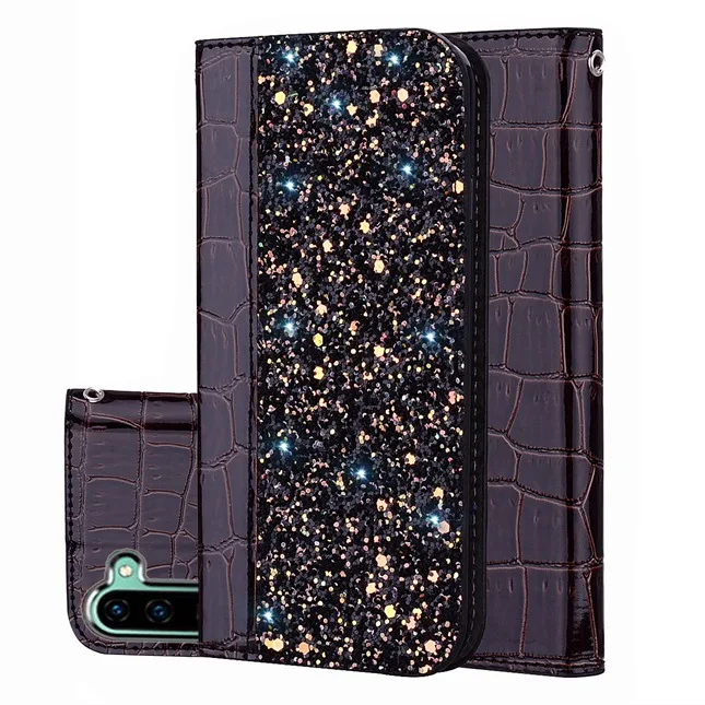 

For Samsung S10(5G) Note 10 Pro A30 50 40 70 M10 20 30 Crocodile Glitter Wallet Leather Pouch Case Magnetic Stand ID Cover 1pcs