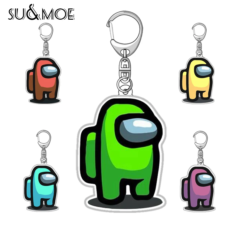 Llavero acrílico colorido para llaves de coche, accesorios de decoración, regalo de Navidad, Juegos populares entre los EE. UU., 1 Uds.