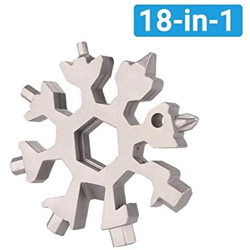 18 in1 Snowflakes Tool Card Multifunctional Screwdriver Wrench Stainless Steel 