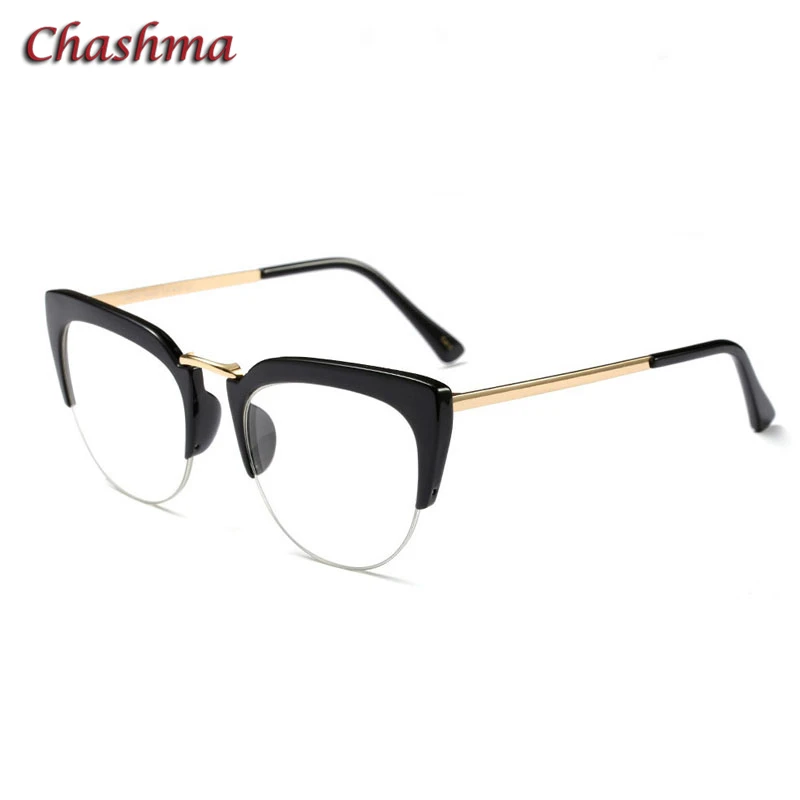 Black Chashma для подростков, оптические очки, оправа для женщин, кошачий глаз, Spectalces, студенческие модные очки по рецепту - Цвет оправы: Black