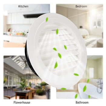 

Soffit 8Inch Round Air Vent ABS Louver Grille Cover Soffit Vent with Built-In Fly Sn Mesh for Bathroom Office Kitchen Ventil