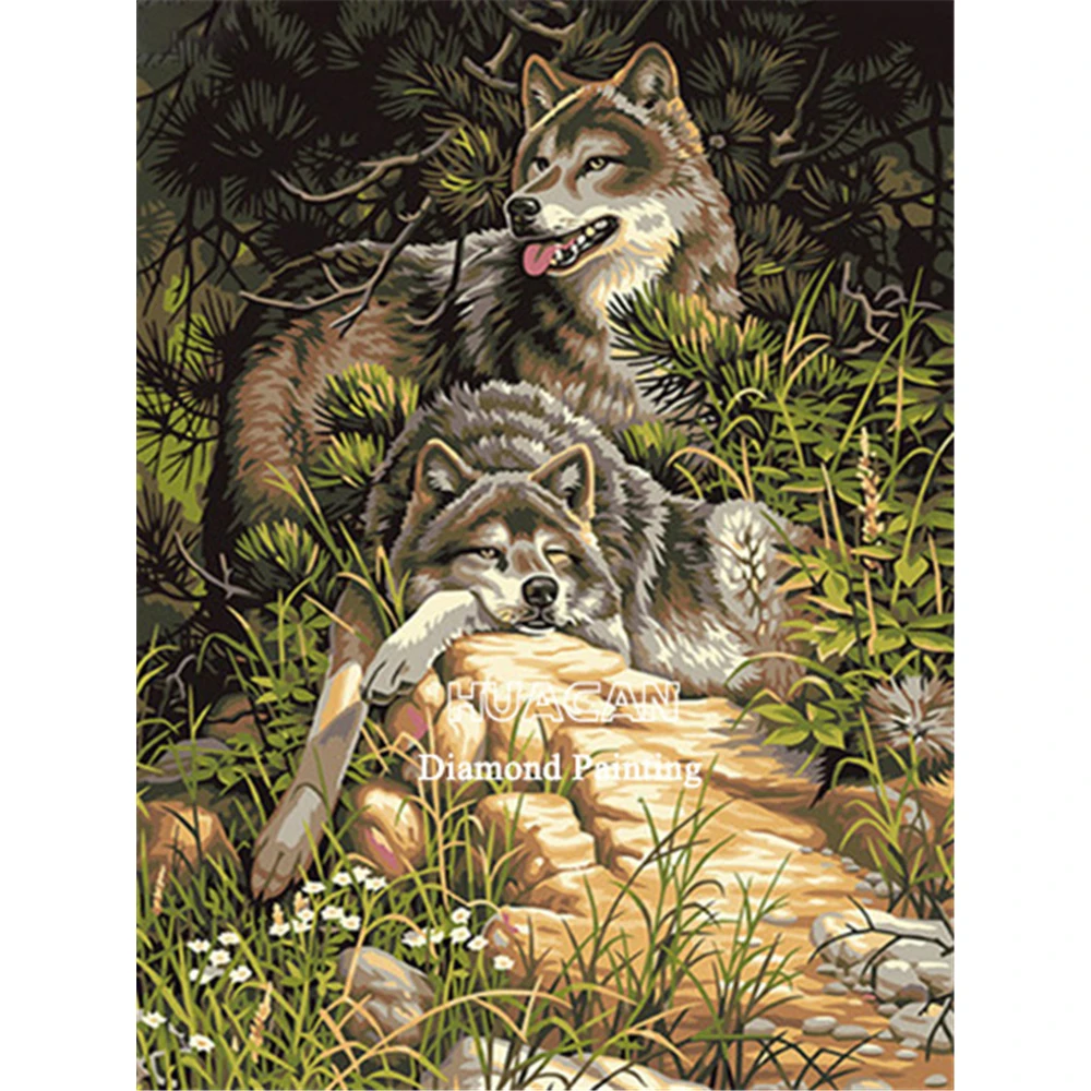 Wolf Animal Preprinted 11ct Crossstitch Patterns Diy Embroidery Dmc