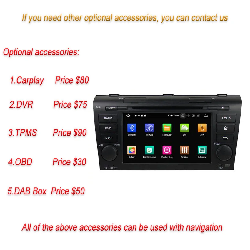 Мультимедийный плеер YESSUN Android 8 0 4 Гб ОЗУ для Mazda 3 BK 2004 ~ 2009 GPS навигация радио