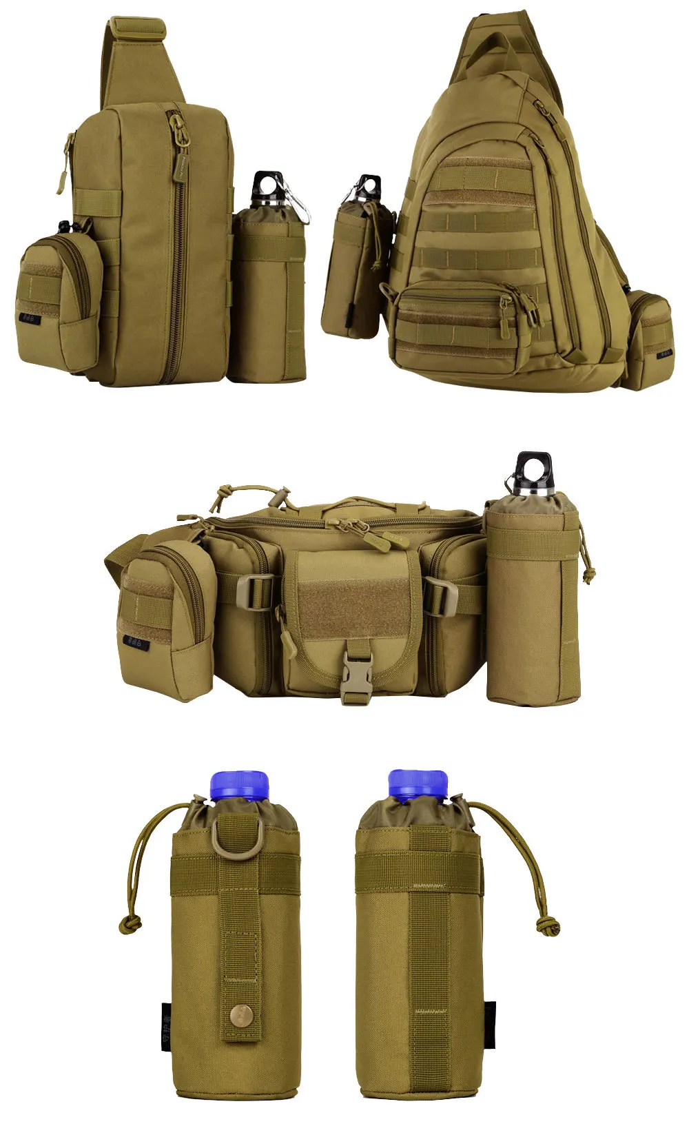 Протектор Плюс Тактический Molle аксессуары чайник мешок бутылка для воды Открытый Отдых Путешествия Охота прочный шнурок сумка для воды